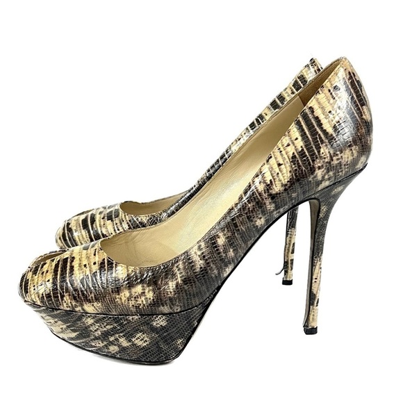 Sergio Rossi Two Tone Water Snake Platform Peep-toe Pumps - Size 40.5 / … - Picture 8 of 13